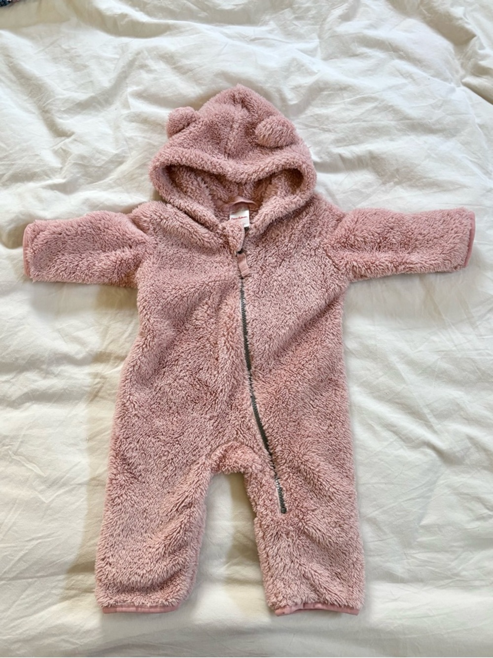 Hannah Anderson Baby Marshmellow Fleece Pink Romper size 6 - 12 mo - Picture 2 of 5